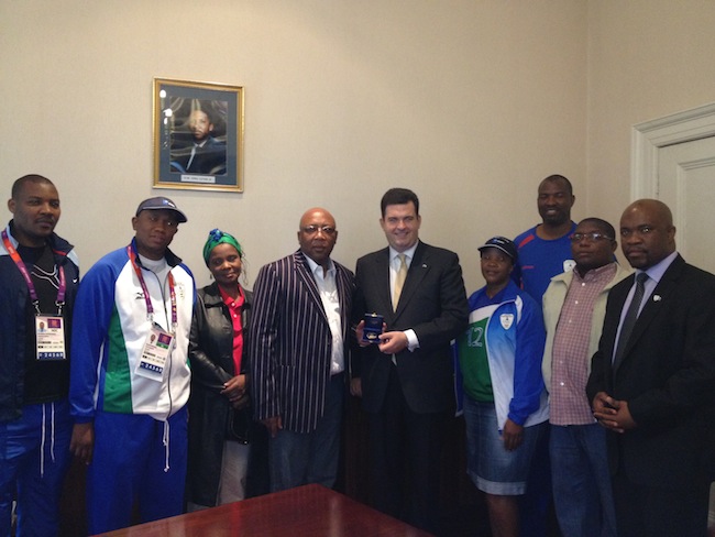 You are currently viewing Anthony Bailey meets Lesotho Minister of Sports and Olympic Team